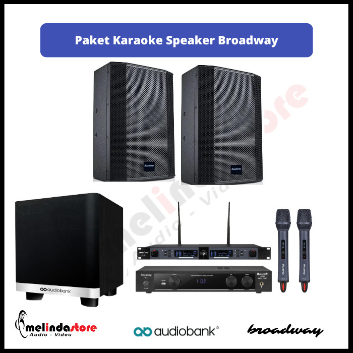 Paket Karaoke Speaker Broadway 8 Inch | Subwoofer Audiobank 120